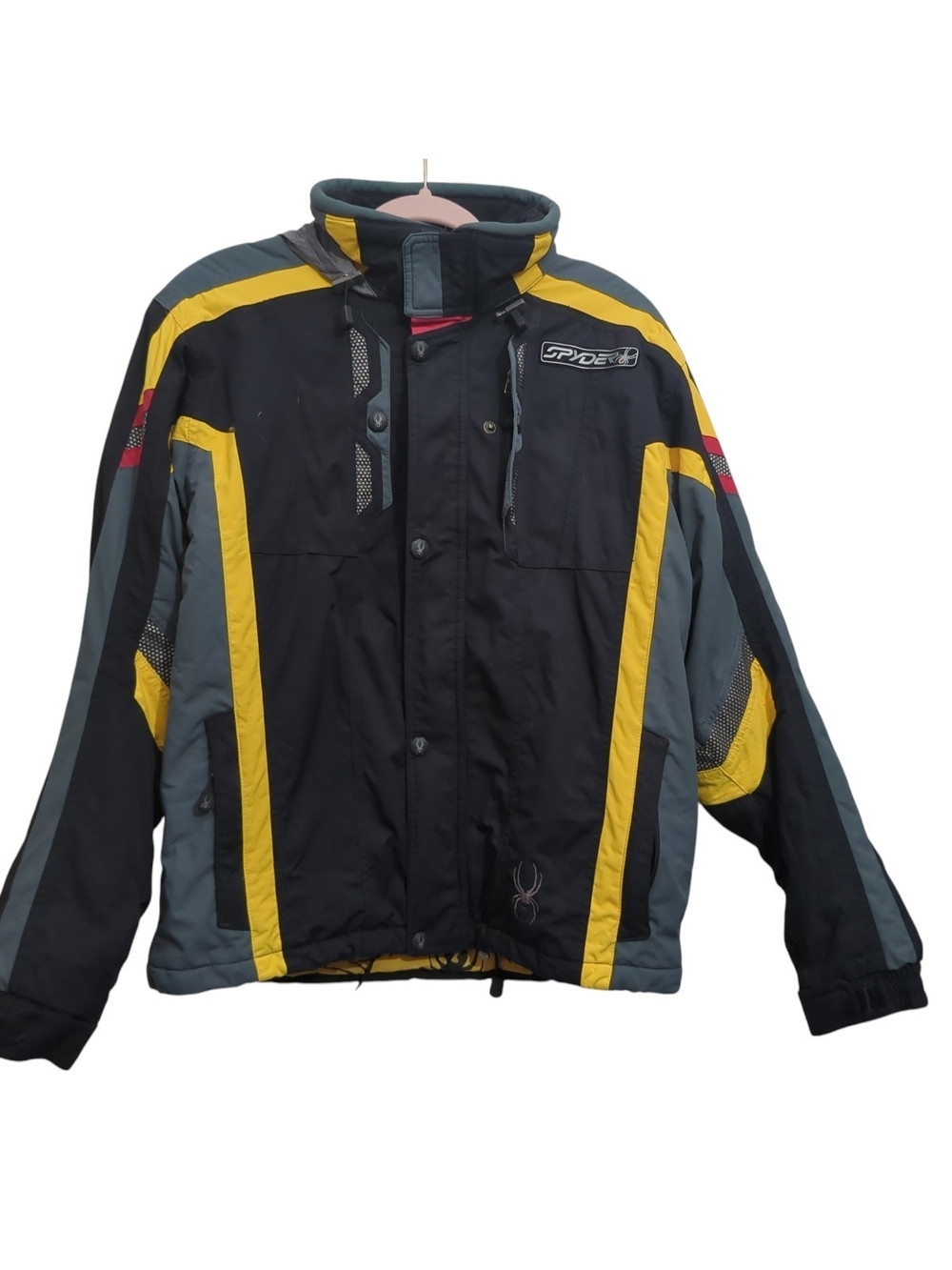 Spyder Men's Black, Yellow & Gray Ski Jacket